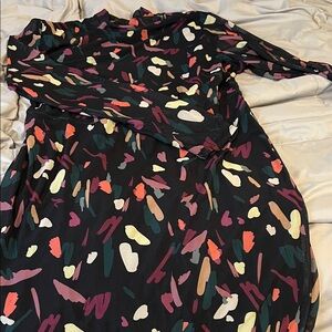 Nina Parker Multicolor Abstract Print Long Sleeve Dress